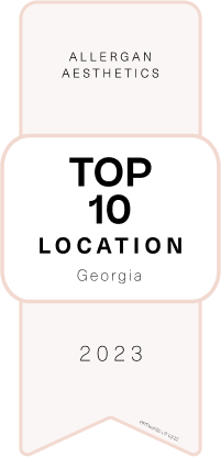 DCA Top 10 location in georgia ribbon 2023 Allergan Aesthetics